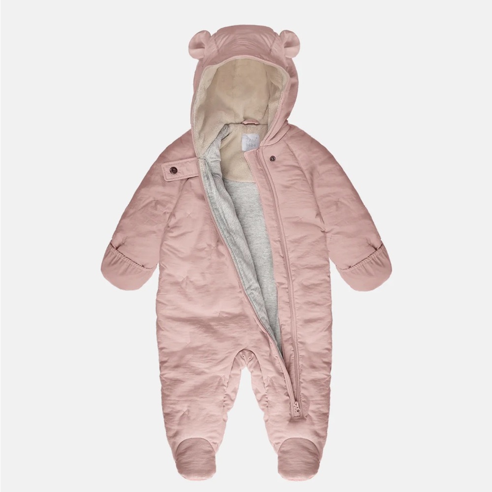 Like Brand new 7am Enfant baby snowsuit. Size 6-12 months. Color: Dusty rose